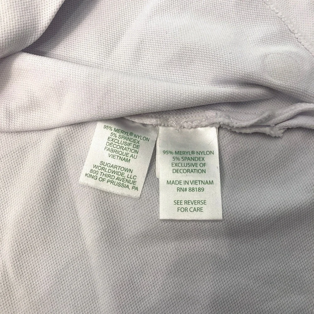 Lily Pulitzer Luxletic Top White V-Neck Ruffle Cap Short Sleeve Womens XL - Picture 4 of 8